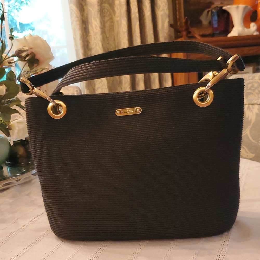 ERIC JAVITS BLACK RAFFIA BAG
